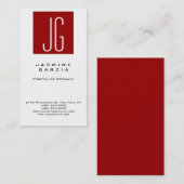 品質ユニークホワイトレッドモノグラムプロフェッショナル 名刺 (正面/裏面)