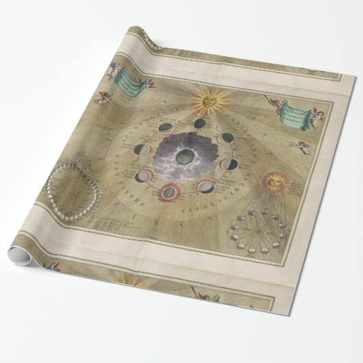 品質ヴィンテージチャート – 月のギフトのラップのフェーズ ラッピングペーパー (アンロールド)