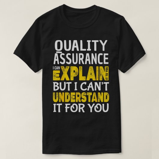 品質保証おもしろいQAテスター説明ギフト Tシャツ (デザイン正面)