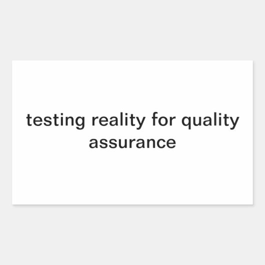 品質保証のための現実のテスト 長方形シール (正面)