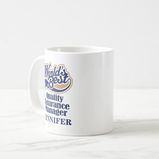 品質保証のマネージャーのパーソナライズなマグのギフト コーヒーマグカップ (正面左)