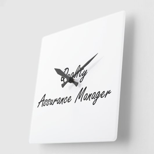 品質保証のマネージャーの芸術的な仕事デザイン スクエア壁時計 (傾斜)