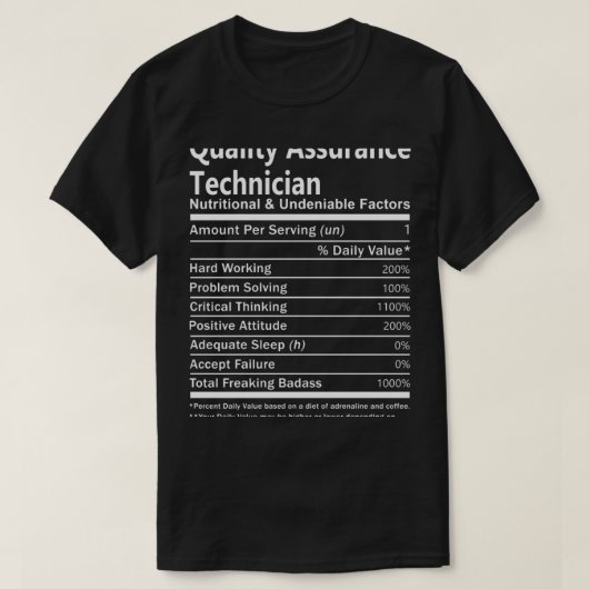 品質保証技術者T – 栄養および国連 Tシャツ (デザイン正面)