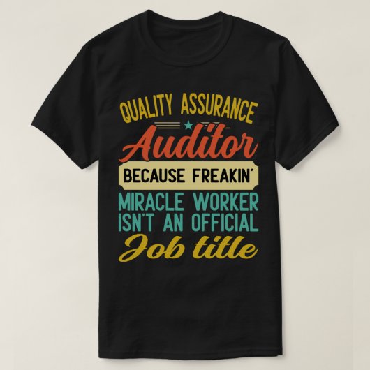 品質保証監おもしろい査人 Tシャツ (デザイン正面)