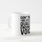 品質技術者の声を使わせない コーヒーマグカップ (正面左)