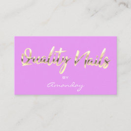 品質爪、 ネイルスクリプトQRコードロゴパープルピンク 名刺