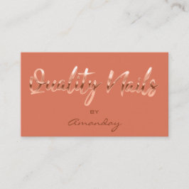 品質爪、 ネイルスクリプトQRコードロゴ銅オレンジ 名刺