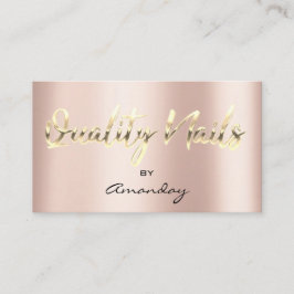 品質爪、 ネイルStudio QRコードロゴバラ金ゴールド 名刺