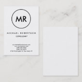 品質白黒スタンプモノグラムユニーク 名刺 (正面/裏面)