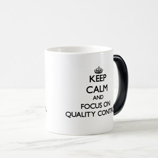品質管理の平静そして焦点を保って下さい モーフィングマグカップ (正面右)