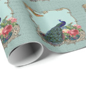 品質素晴らしブルー/グリーンピーコック – ヴィンテージラップ ラッピングペーパー (ロールコーナー)