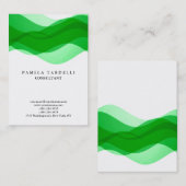 品質緑と白のパターユニークンモダンカーブ 名刺 (正面/裏面)