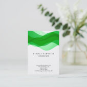 品質緑と白のパターユニークンモダンカーブ 名刺 (スタンド正面)
