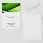 品質緑と白のユニーク曲モダン線 名刺 (正面/裏面)