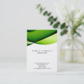 品質緑と白のユニーク曲モダン線 名刺 (スタンド正面)