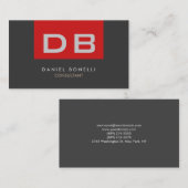 品質赤灰色モノグラムユニーク 名刺 (正面/裏面)