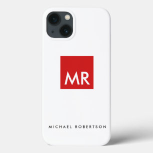 品質赤白色モノグラムエレガントユニーク iPhone 13ケース