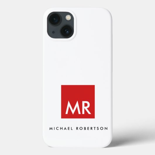 品質赤白色モノグラムエレガントユニーク Case-Mate iPhoneケース (裏面)