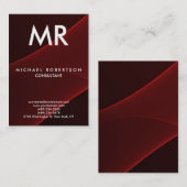 品質赤茶色モノグラモダンムユニーク 名刺 (正面/裏面)