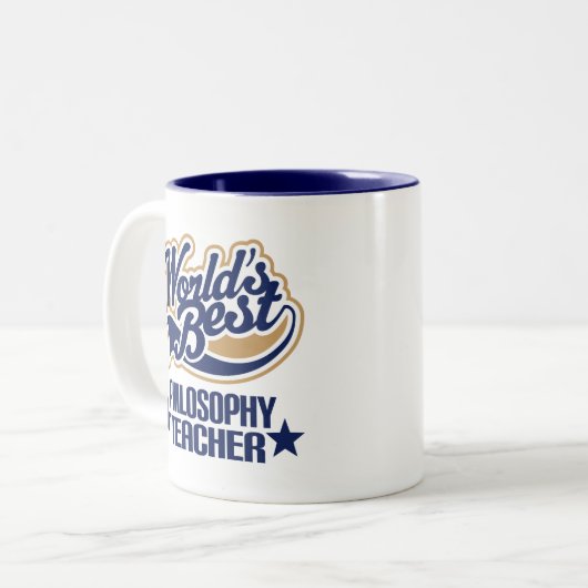 哲学の先生のギフト(世界のベスト) ツートーンマグカップ (正面左)