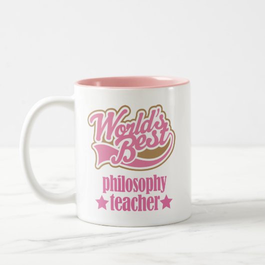 哲学の先生のギフト(世界のベスト) ツートーンマグカップ (左)