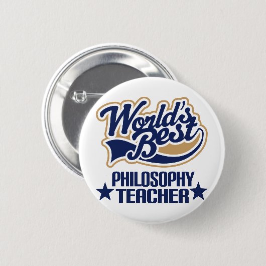 哲学の先生のギフト(世界のベスト) 缶バッジ (正面&裏面)