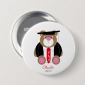 哲学の博士博士はおめでとうかわいいクマ 缶バッジ (正面&裏面)