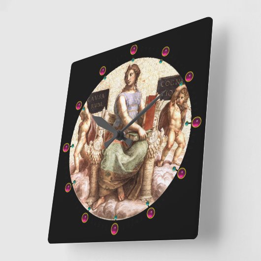 哲学の寓意 スクエア壁時計 (傾斜)