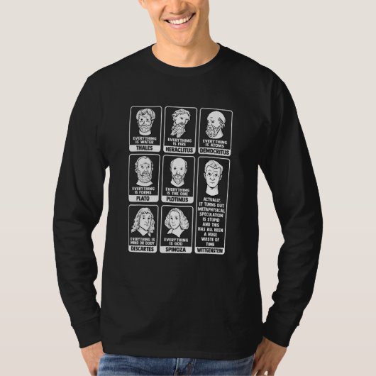 哲学ミームデザインのための哲学者 Tシャツ (正面)