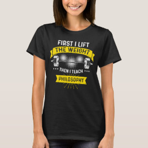 哲学先生倫理科学の重量挙げポー Tシャツ