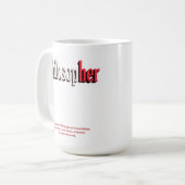 哲学者のマグの赤 コーヒーマグカップ (正面左)