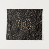 哲学者の石造りの記号のAlchemicalパターン2 タペストリー (正面(横))