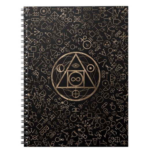 哲学者の石造りの記号のAlchemicalパターン2 ノートブック (正面)