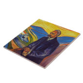 哲学者フリードリッヒ・ニーチェ（Edvard Munch著） タイル (側面)