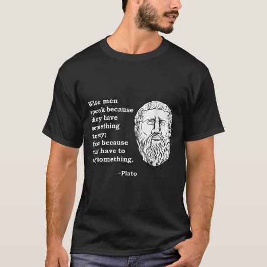 哲学者プラトンの名言 - 哲学の学生・ギーク Tシャツ (正面)