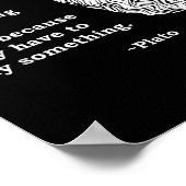 哲学者プラト引用文 – 哲学の学生おたく ポスター (角)