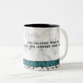 哲学者プ素晴らしラトンと引用文 ツートーンマグカップ (正面右)