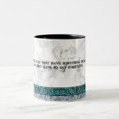 哲学者プ素晴らしラトンと引用文 ツートーンマグカップ (中央)