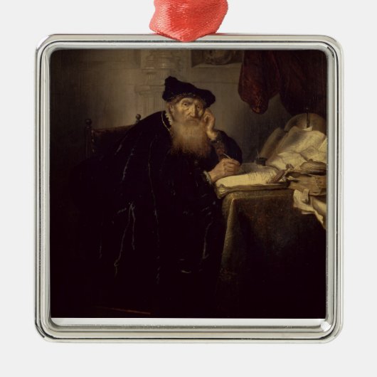 哲学者1635年(パネルの油) メタルオーナメント (正面)