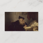 哲学者1635年(パネルの油) 名刺 (裏面)