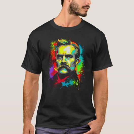 哲学 フリードリヒ ニーチェ 哲学者 Tシャツ (正面)
