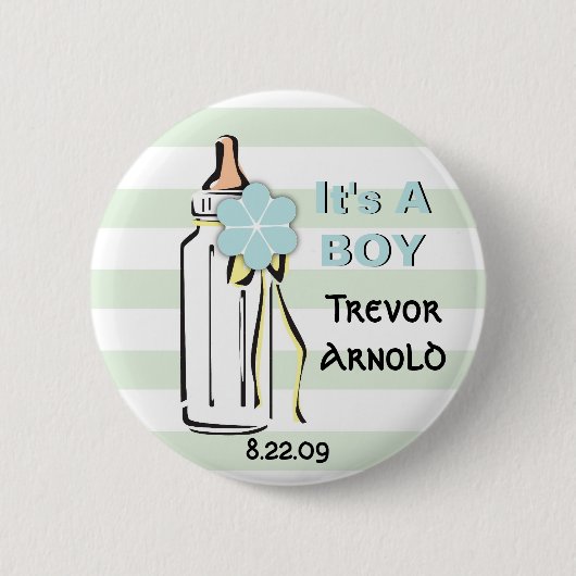 哺乳瓶の男の子ボタン 缶バッジ (正面)