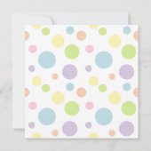 哺乳瓶及び水玉模様のベビーシャワーの招待状 招待状 (裏面)