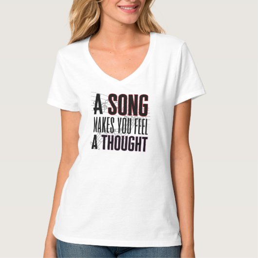 唄を感じ聞いて考え聴く Tシャツ (正面)