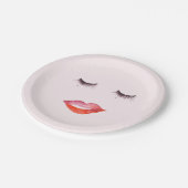 唇およびまつげの水彩画 ペーパープレート (アングル)