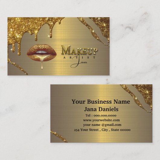 唇から滴るメイクアップアーティスト 名刺 (正面/裏面)