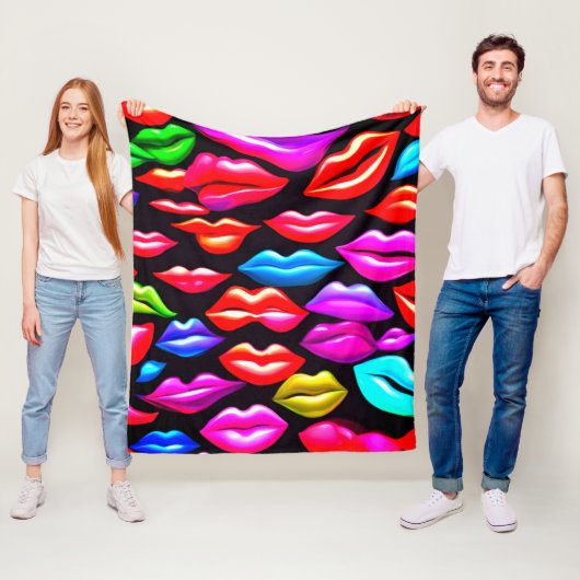 唇かわいらしのみ フリースブランケット (インサイチュ)