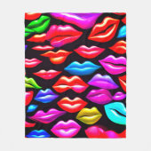 唇かわいらしのみ フリースブランケット (正面)