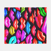 唇かわいらしのみ フリースブランケット (正面(横))