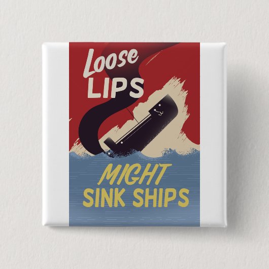 唇が緩むと船が沈む 缶バッジ (正面)